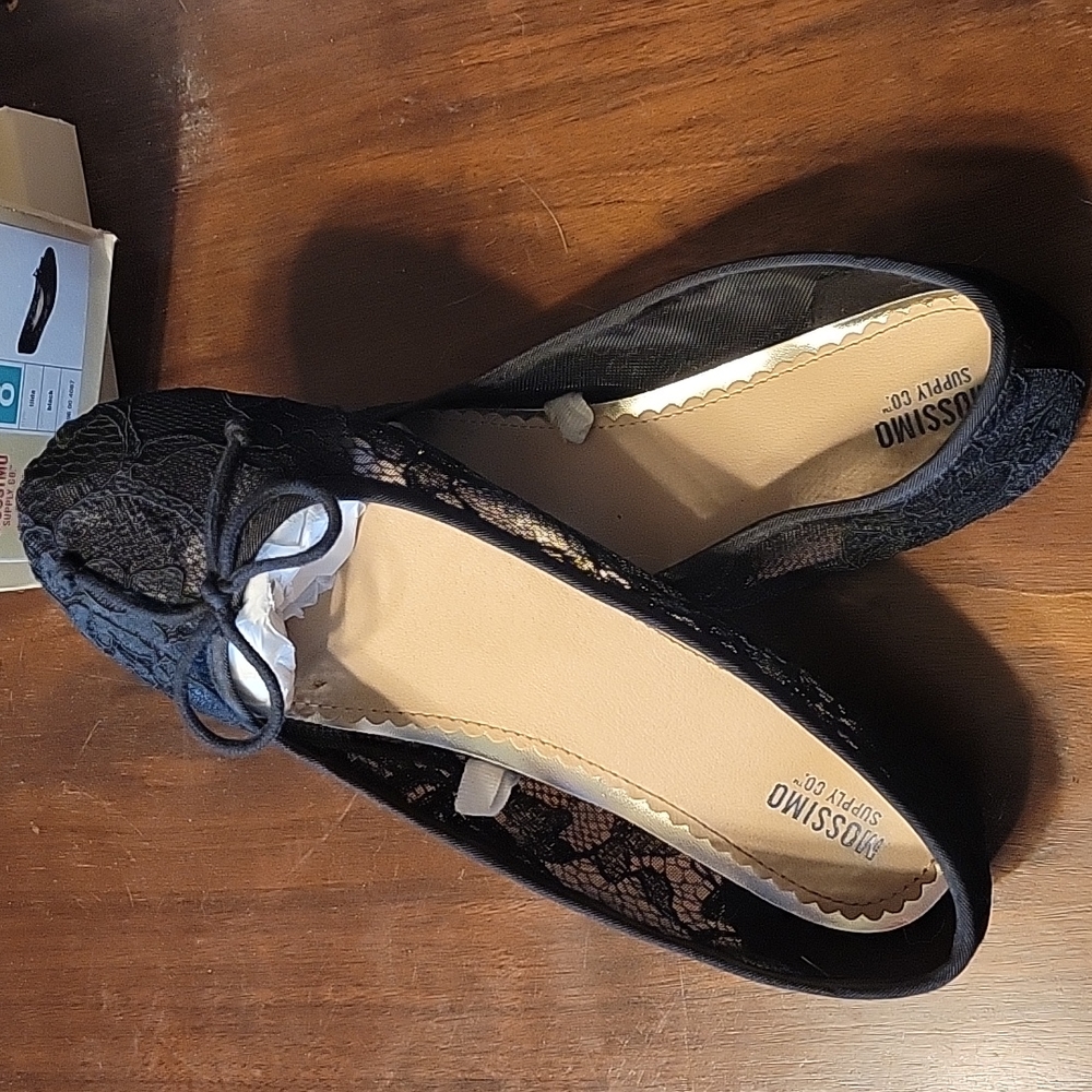 Mossimo Black Crochet Slip On Ballet Flat